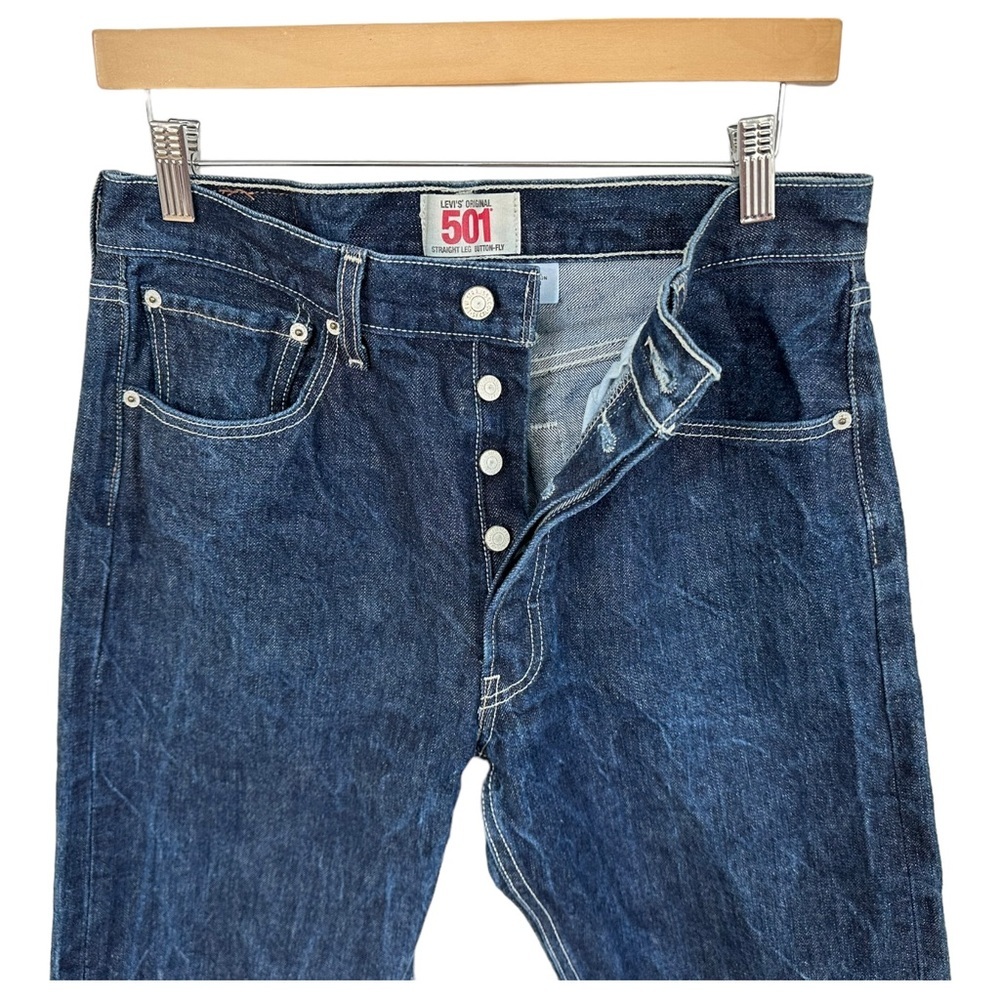 Levi's Original 501 Straight Leg Button-Fly Jeans Dark Stone Wash W33 x L32 - Picture 2 of 10